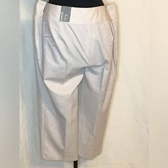 Chico’s Khaki/white striped Crop pants Modern fit - Picture 2 of 6